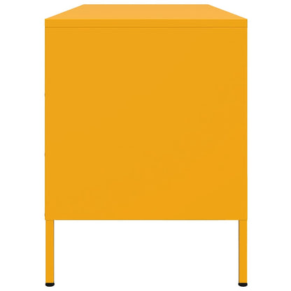 vidaXL Meuble TV Jaune Moutarde 100,5x39x50,5 cm Acier