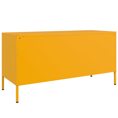 vidaXL Meuble TV Jaune Moutarde 100,5x39x50,5 cm Acier