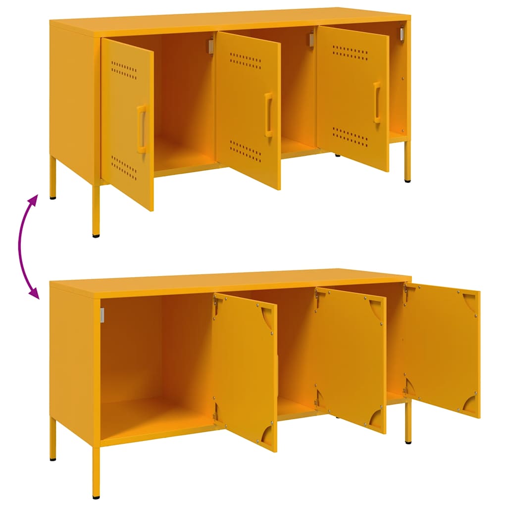 vidaXL Meuble TV Jaune Moutarde 100,5x39x50,5 cm Acier