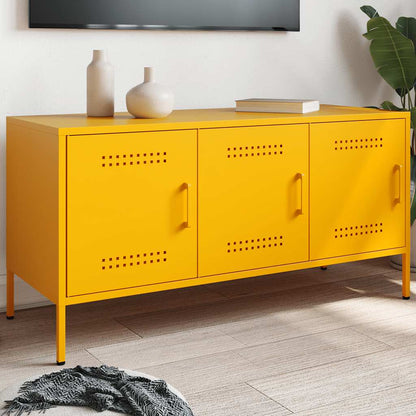 vidaXL Meuble TV Jaune Moutarde 100,5x39x50,5 cm Acier