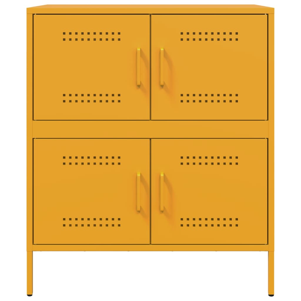 vidaXL Buffet Jaune Moutarde 68x39x79 cm Acier