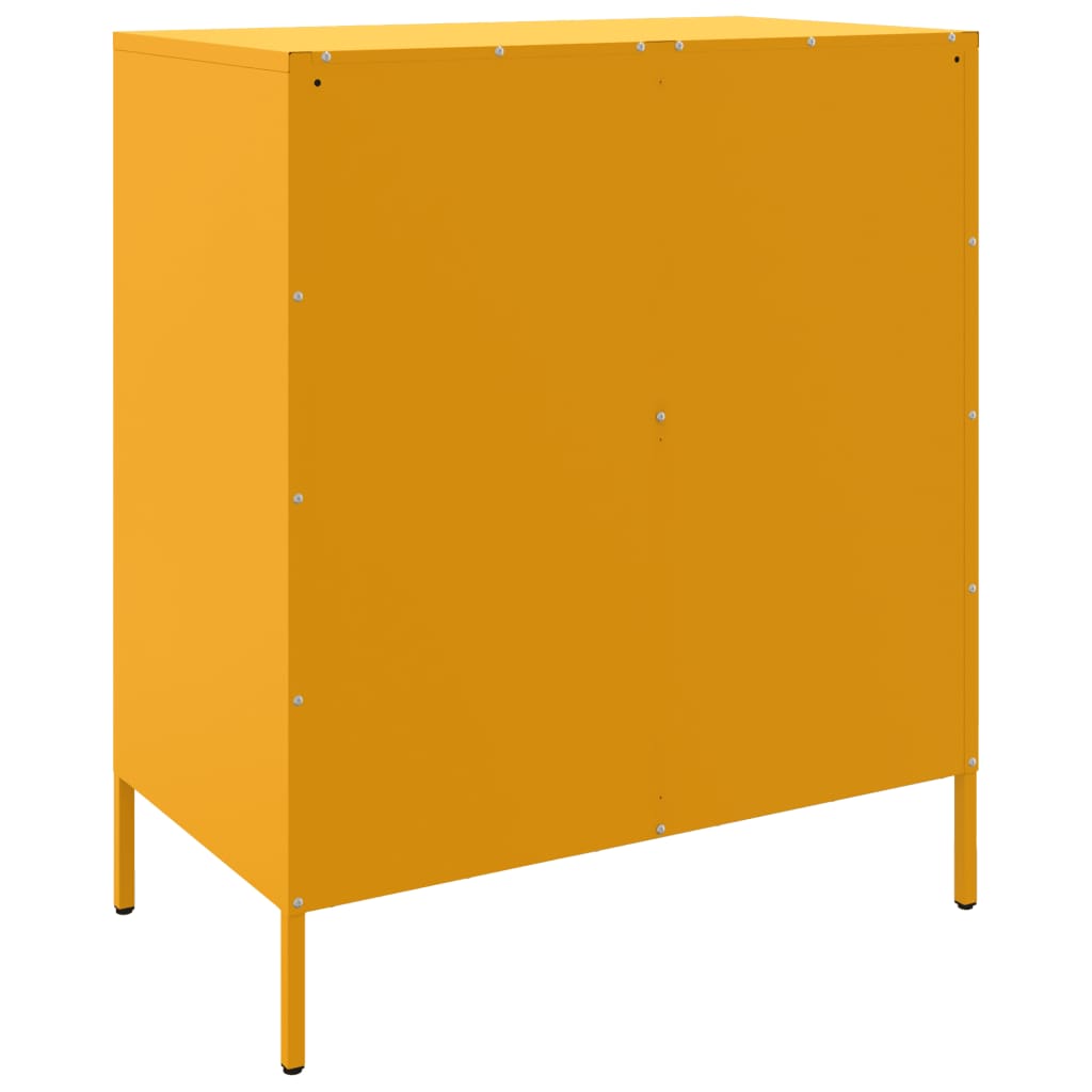vidaXL Buffet Jaune Moutarde 68x39x79 cm Acier