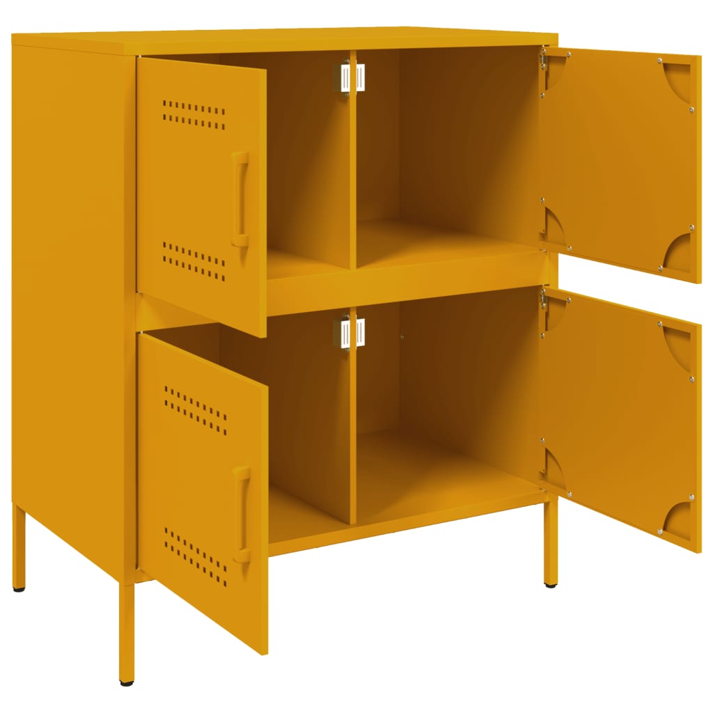 vidaXL Buffet Jaune Moutarde 68x39x79 cm Acier