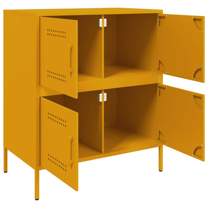 vidaXL Buffet Jaune Moutarde 68x39x79 cm Acier