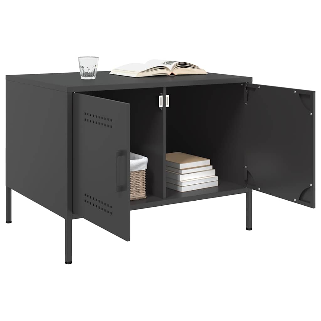 vidaXL Couchtisch Schwarz 68x50x50,5 cm Stahl