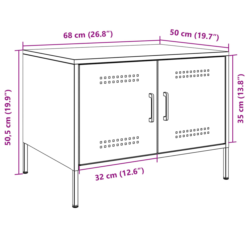vidaXL Couchtisch Anthrazit 68x50x50,5 cm Stahl
