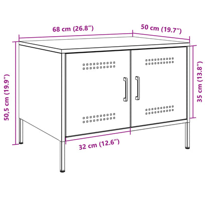 vidaXL Couchtisch Weiß 68x50x50,5 cm Stahl