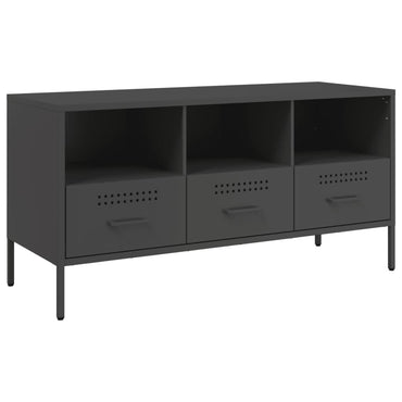 vidaXL Meuble TV Noir 100,5x39x50,5 cm Acier