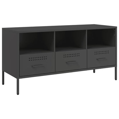 vidaXL Meuble TV Noir 100,5x39x50,5 cm Acier