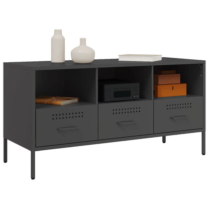 vidaXL Meuble TV Noir 100,5x39x50,5 cm Acier