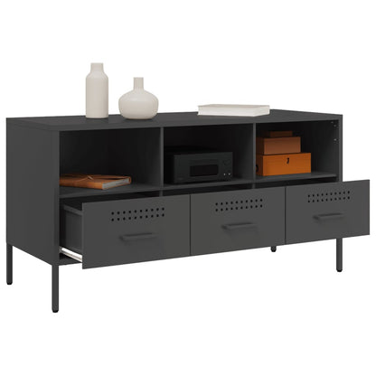 vidaXL Meuble TV Noir 100,5x39x50,5 cm Acier