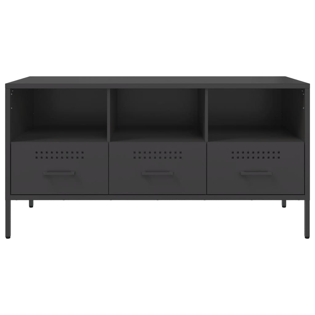 vidaXL Meuble TV Noir 100,5x39x50,5 cm Acier