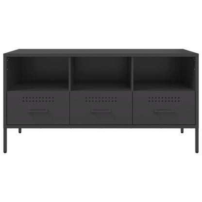 vidaXL Meuble TV Noir 100,5x39x50,5 cm Acier
