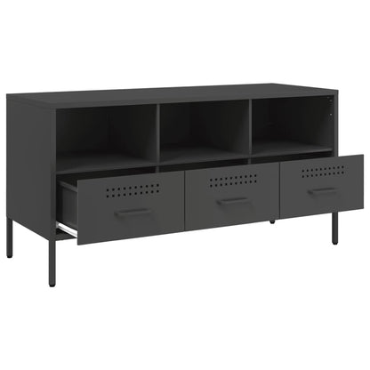 vidaXL Meuble TV Noir 100,5x39x50,5 cm Acier