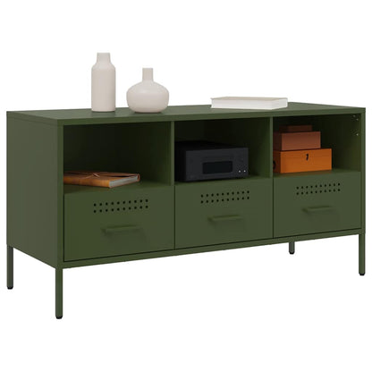 vidaXL TV-Schrank Olivgrün 100,5x39x50,5 cm Stahl