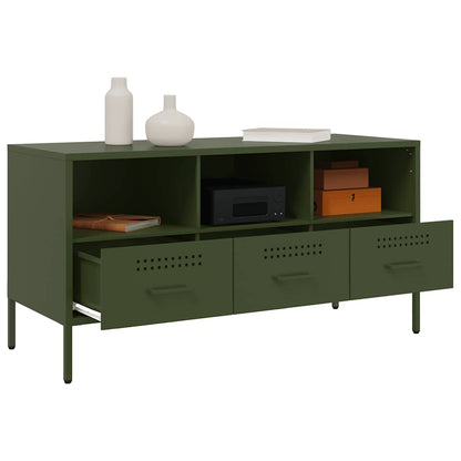 vidaXL TV-Schrank Olivgrün 100,5x39x50,5 cm Stahl