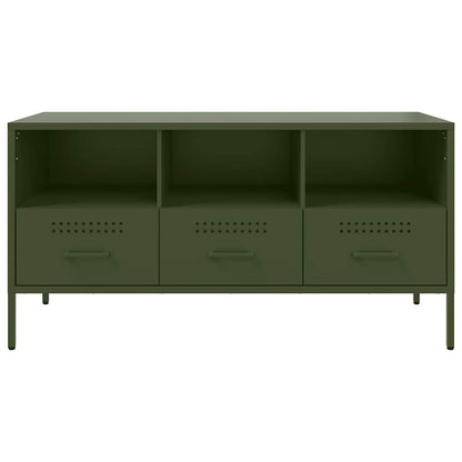 vidaXL TV-Schrank Olivgrün 100,5x39x50,5 cm Stahl