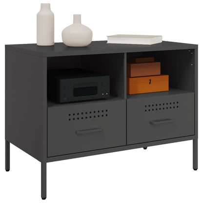 vidaXL TV-Schrank Schwarz 68x39x50,5 cm Stahl