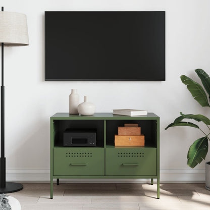 vidaXL TV-Schrank Olivgrün 68x39x50,5 cm Stahl