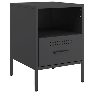 vidaXL Table de chevet Noir 36x39x50,5 cm Acier