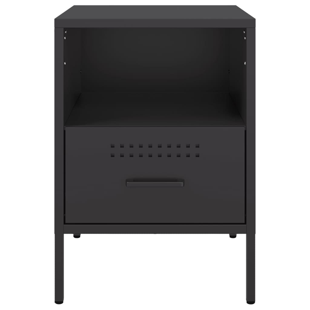 vidaXL Nachttische 2 Stk. Schwarz 36x39x50,5 cm Stahl