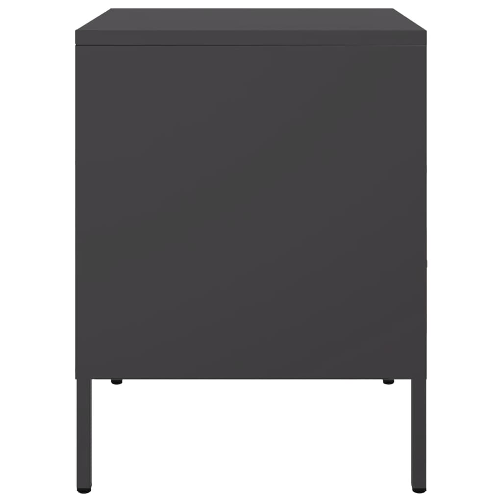 vidaXL Nachttische 2 Stk. Schwarz 36x39x50,5 cm Stahl
