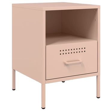 vidaXL Table de chevet Rose 36x39x50,5 cm Acier