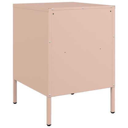 vidaXL Nachttisch Rosa 36x39x50,5 cm Stahl