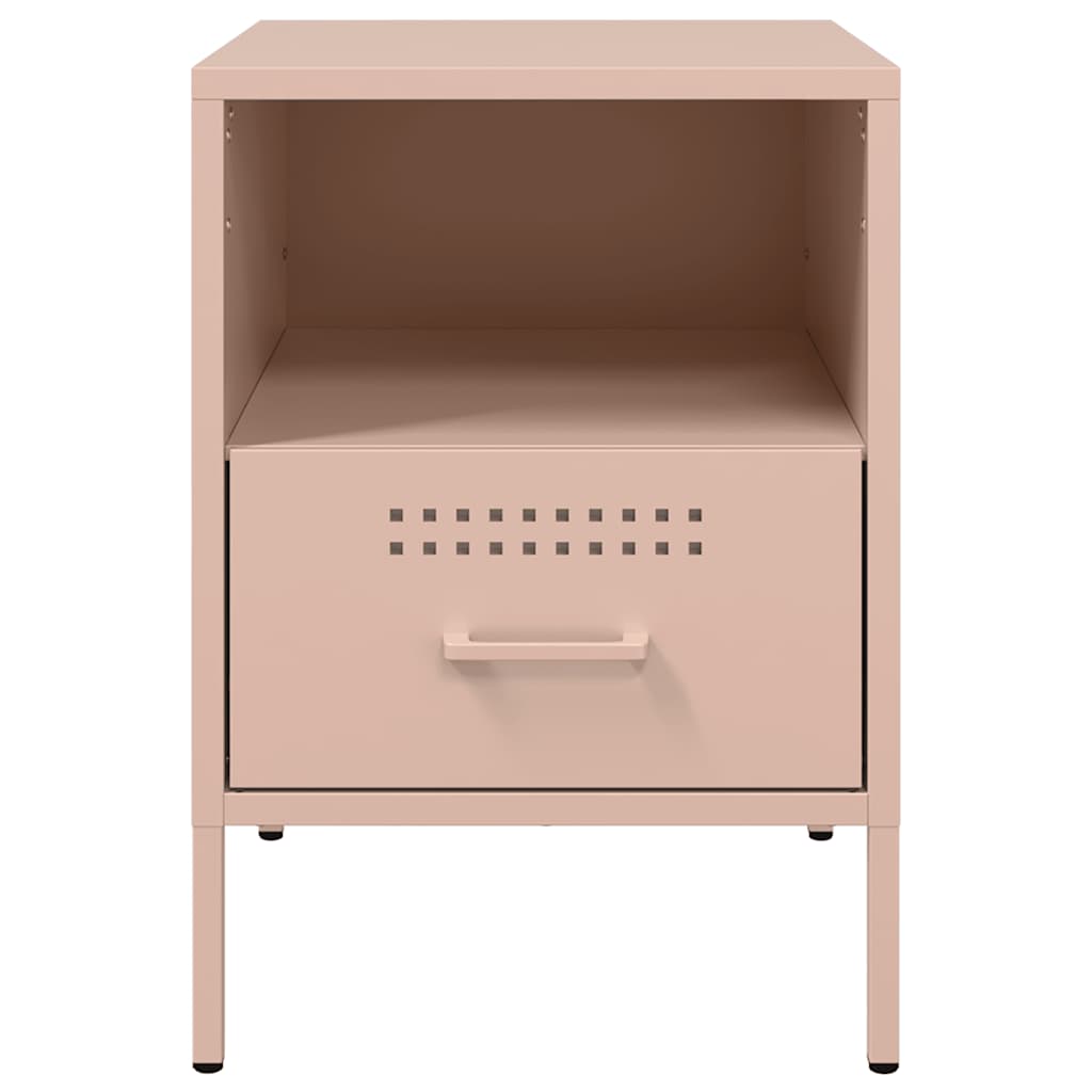 vidaXL Nachttische 2 Stk. Rosa 36x39x50,5 cm Stahl