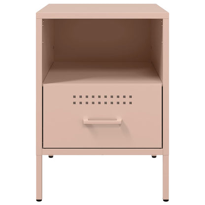 vidaXL Nachttische 2 Stk. Rosa 36x39x50,5 cm Stahl