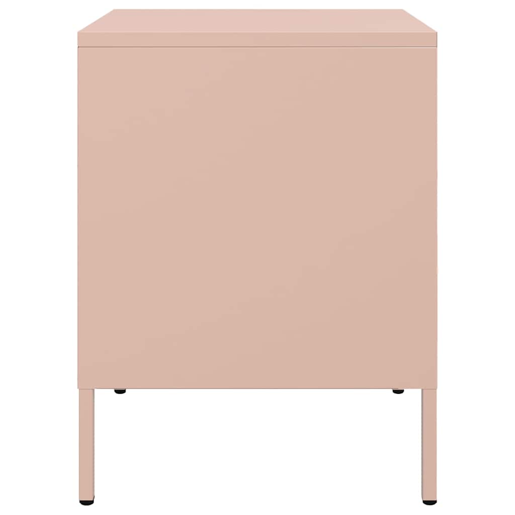 vidaXL Nachttische 2 Stk. Rosa 36x39x50,5 cm Stahl