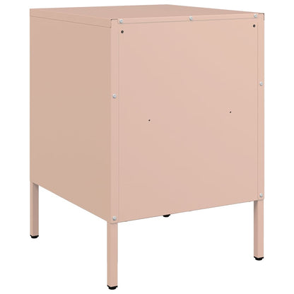vidaXL Nachttische 2 Stk. Rosa 36x39x50,5 cm Stahl
