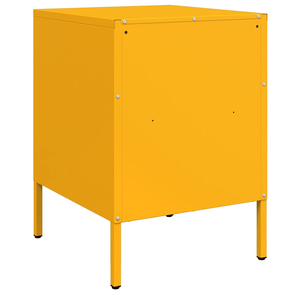 vidaXL Nachttische 2 Stk. Senfgelb 36x39x50,5 cm Stahl