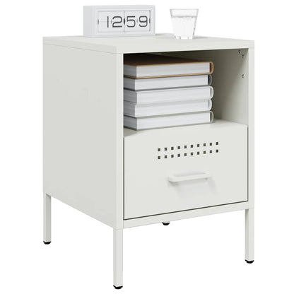 vidaXL Table de chevet Blanc 36x39x50,5 cm Acier