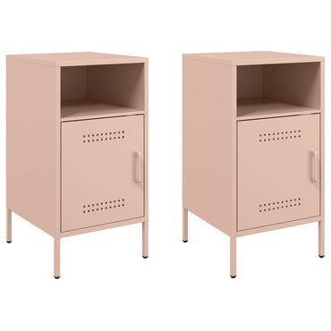 vidaXL Nachttische 2 Stk. Rosa 36x39x68 cm Stahl