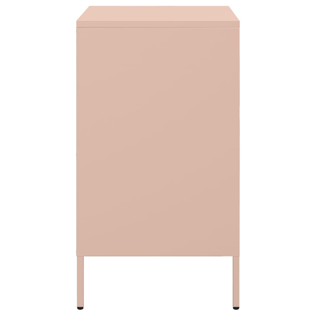 vidaXL Nachttische 2 Stk. Rosa 36x39x68 cm Stahl