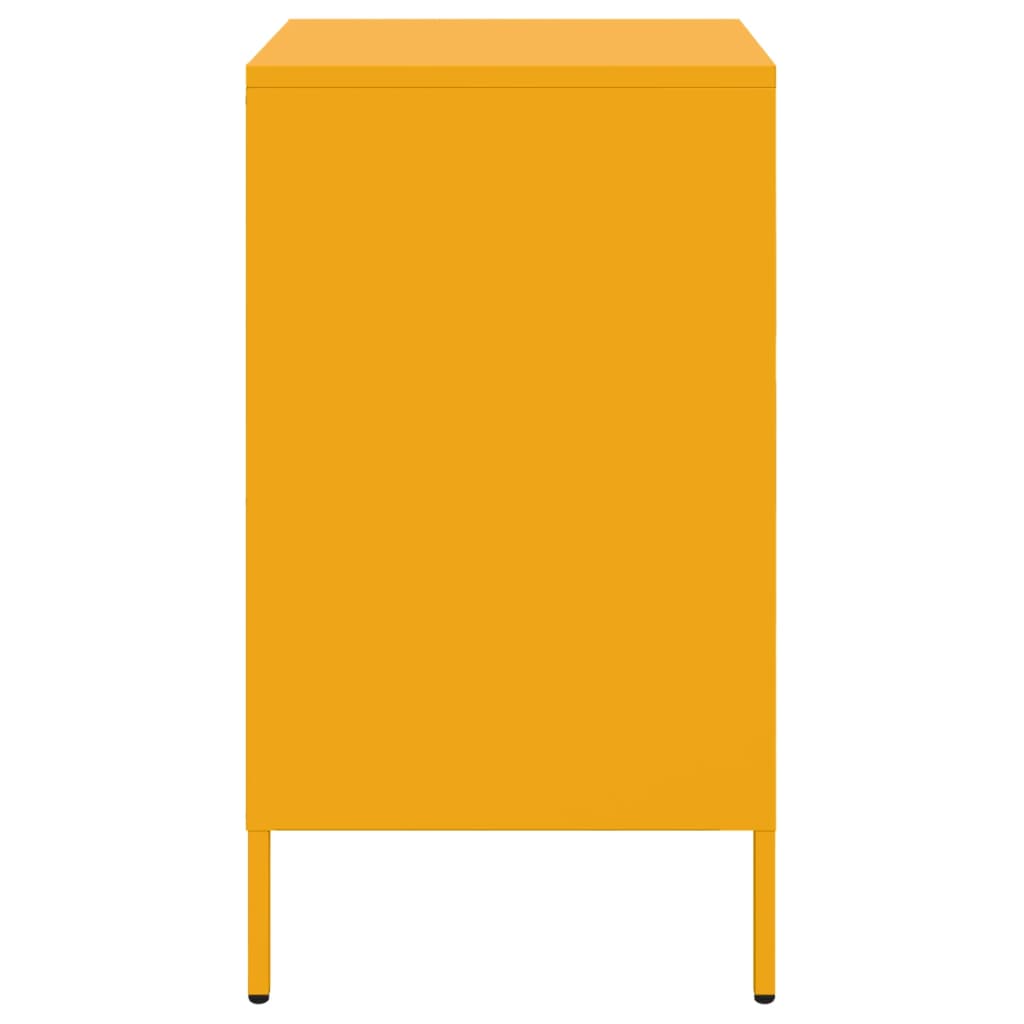 vidaXL Tables de chevet 2 pcs. Jaune moutarde 36x39x68 cm Acier