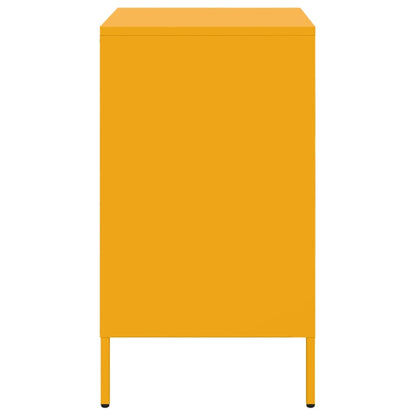 vidaXL Tables de chevet 2 pcs. Jaune moutarde 36x39x68 cm Acier