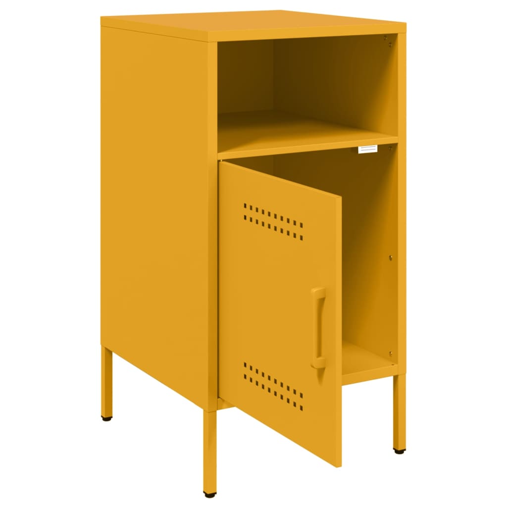 vidaXL Tables de chevet 2 pcs. Jaune moutarde 36x39x68 cm Acier