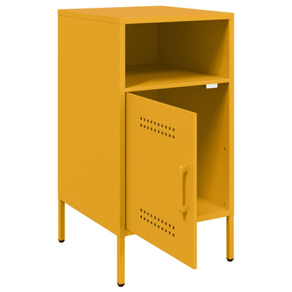 vidaXL Tables de chevet 2 pcs. Jaune moutarde 36x39x68 cm Acier