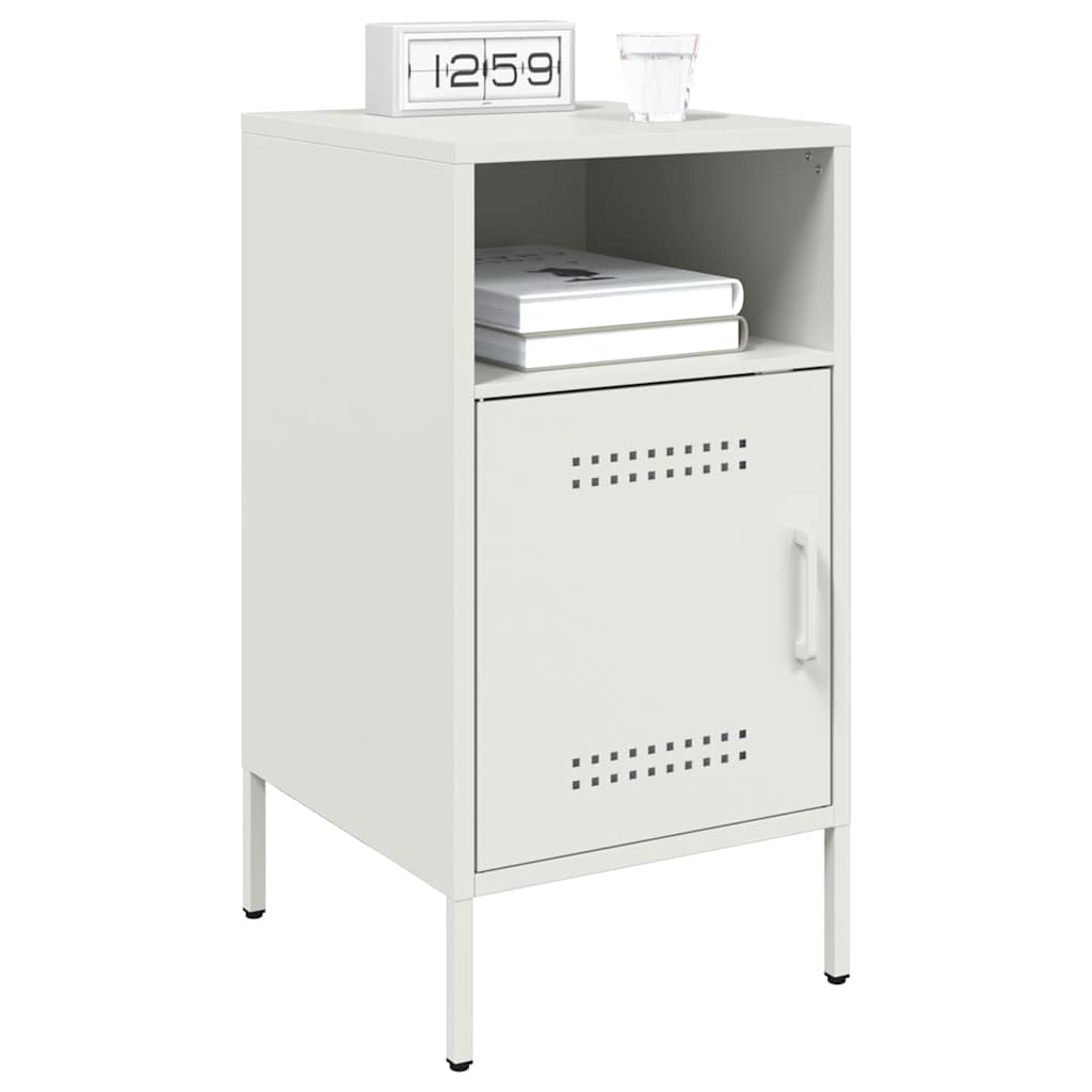 vidaXL Tables de chevet 2 pcs Blanc 36x39x68 cm Acier