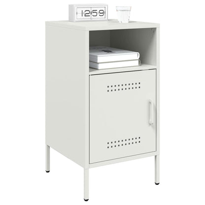 vidaXL Tables de chevet 2 pcs Blanc 36x39x68 cm Acier