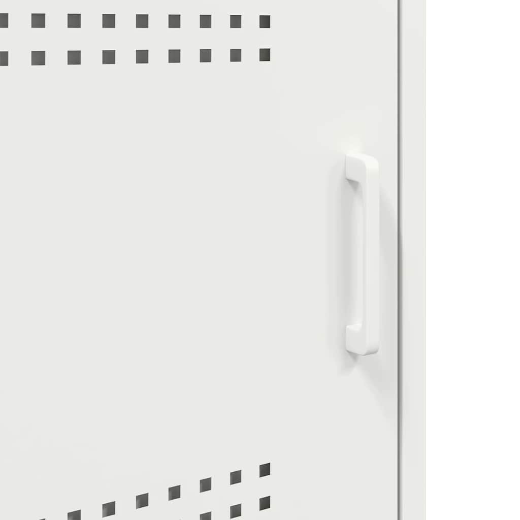 vidaXL Tables de chevet 2 pcs Blanc 36x39x68 cm Acier
