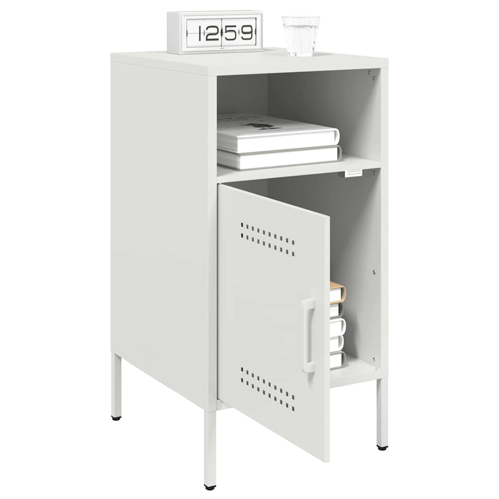 vidaXL Tables de chevet 2 pcs Blanc 36x39x68 cm Acier