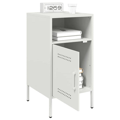 vidaXL Tables de chevet 2 pcs Blanc 36x39x68 cm Acier