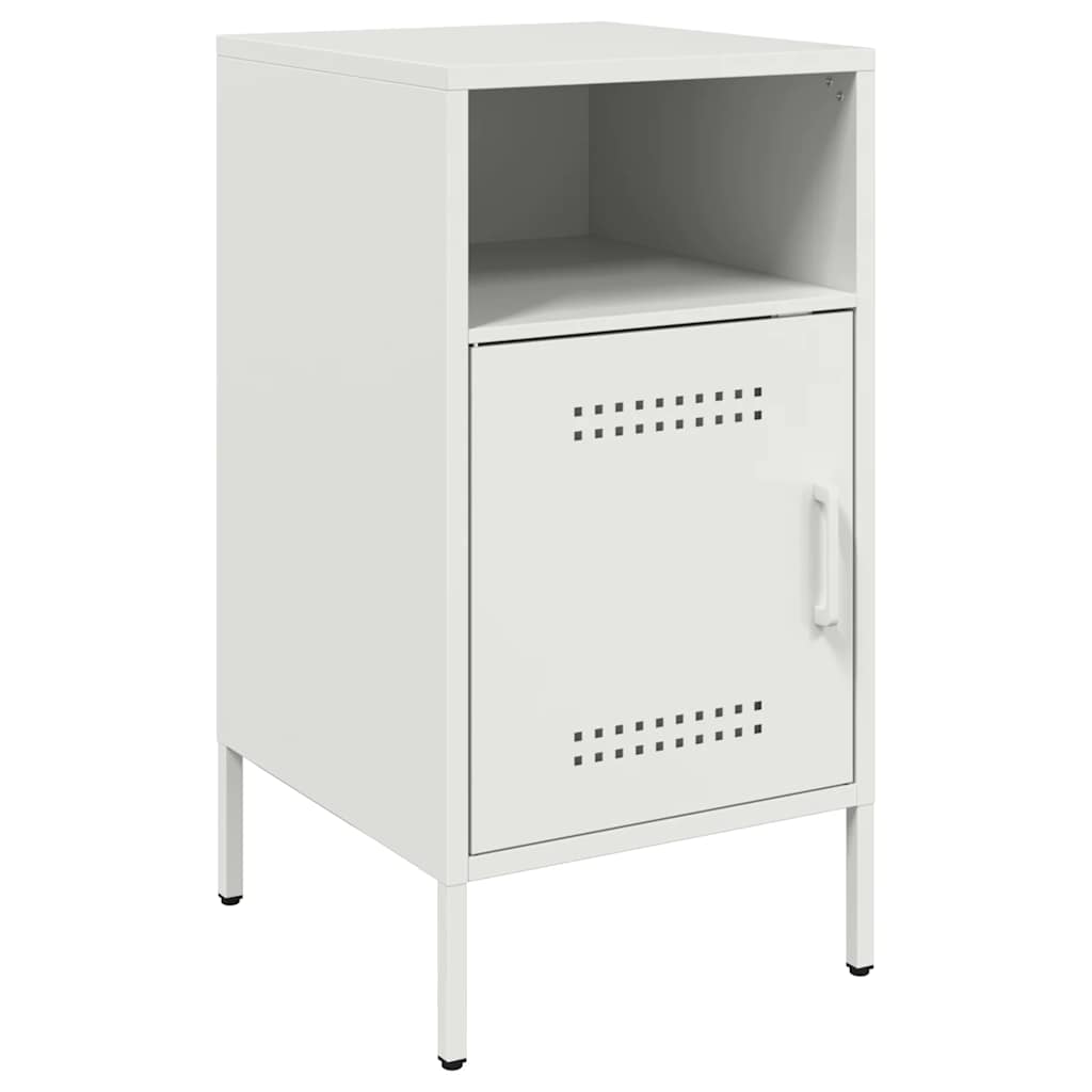 vidaXL Tables de chevet 2 pcs Blanc 36x39x68 cm Acier