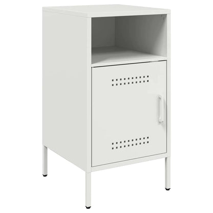 vidaXL Tables de chevet 2 pcs Blanc 36x39x68 cm Acier