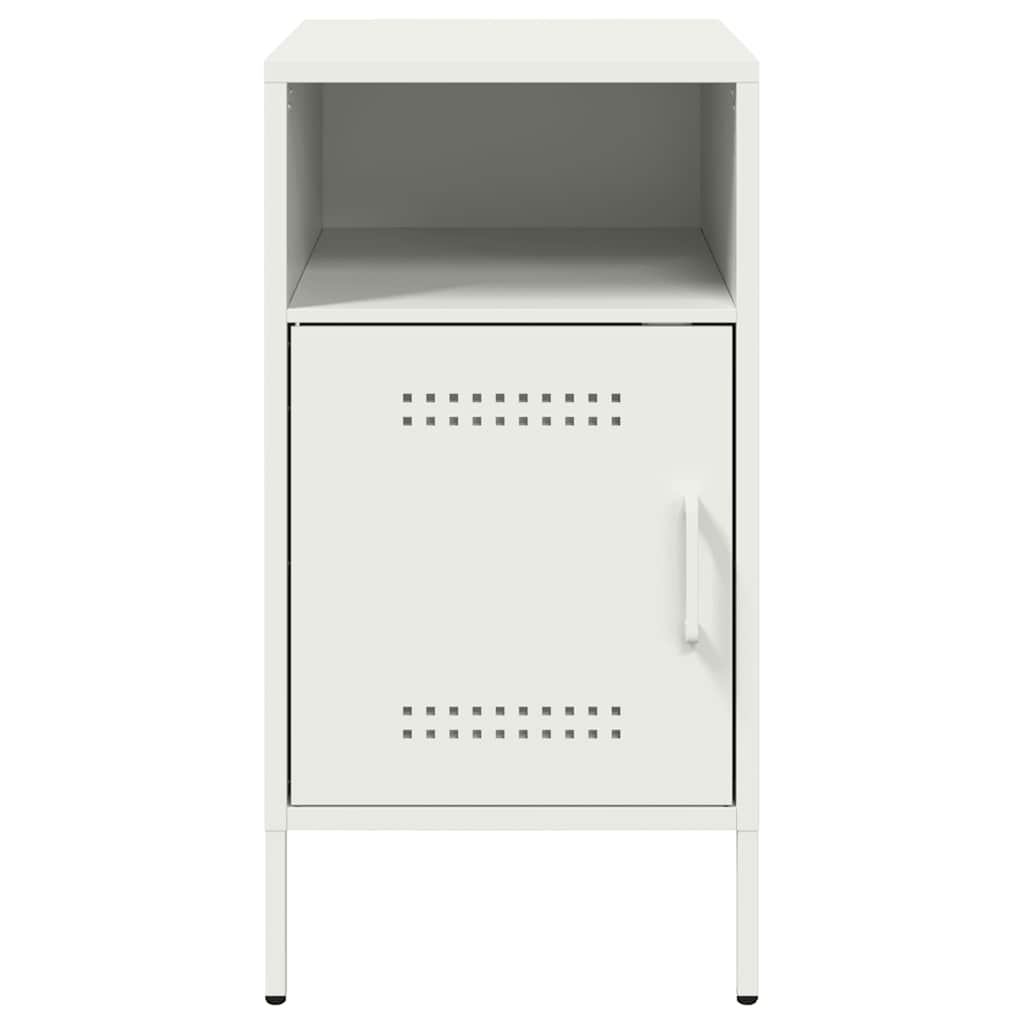 vidaXL Tables de chevet 2 pcs Blanc 36x39x68 cm Acier