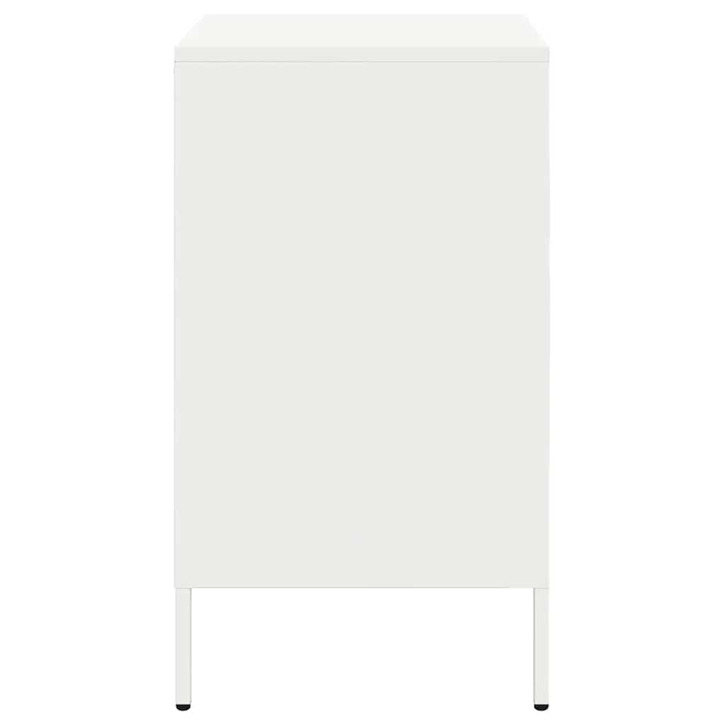 vidaXL Tables de chevet 2 pcs Blanc 36x39x68 cm Acier