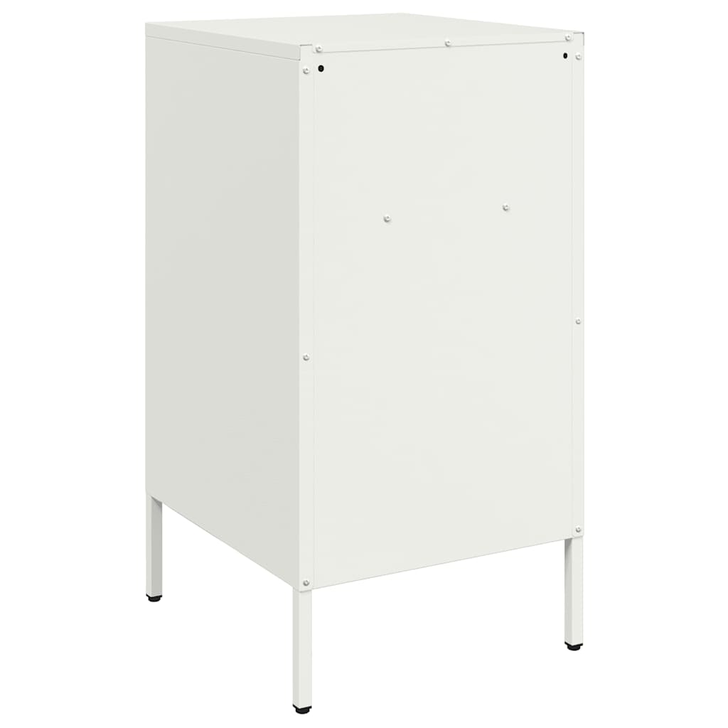 vidaXL Tables de chevet 2 pcs Blanc 36x39x68 cm Acier